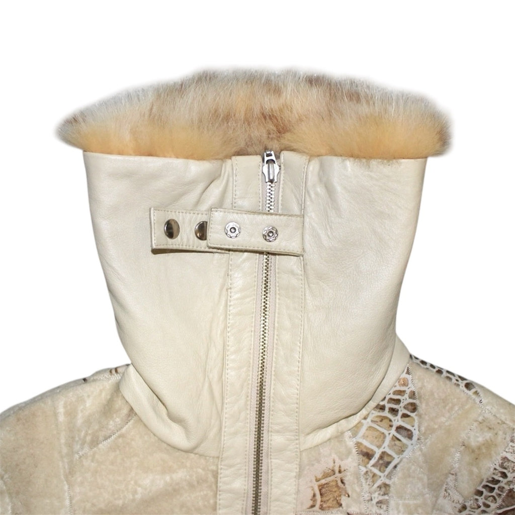 "VINTAGE" fur neck pattern jacket