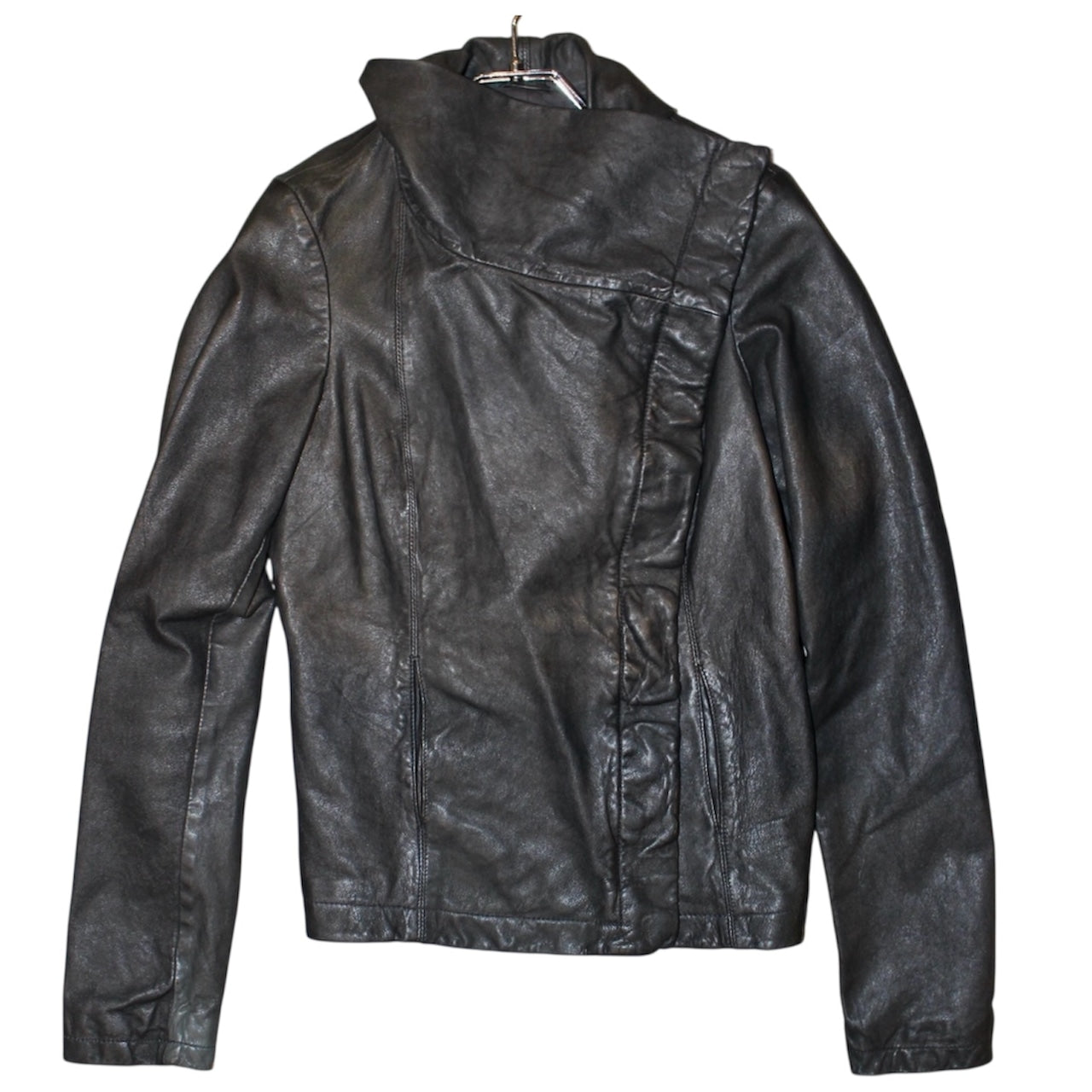 "VINTAGE" back draw leather jacket