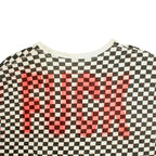 "FUCK×RAYZ" checkered logo t-shirt