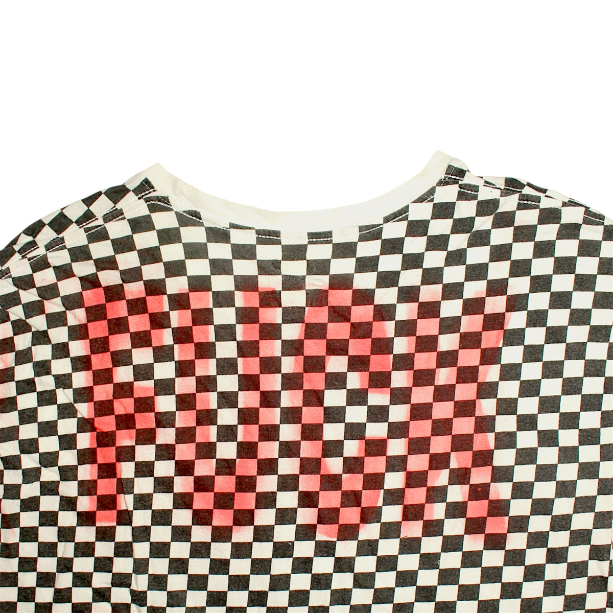 "FUCK×RAYZ" checkered logo t-shirt