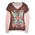 "Vintage" faux layered long-sleeved shirt