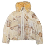 "VINTAGE" fur neck pattern jacket