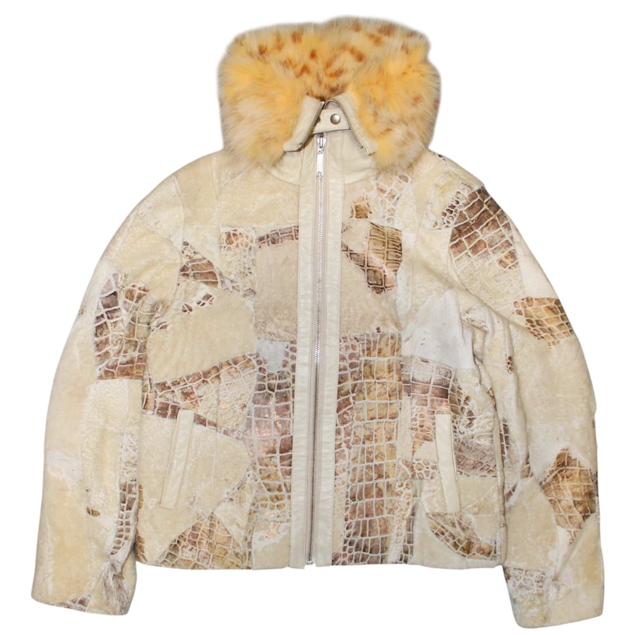 "VINTAGE" fur neck pattern jacket