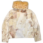 "VINTAGE" fur neck pattern jacket