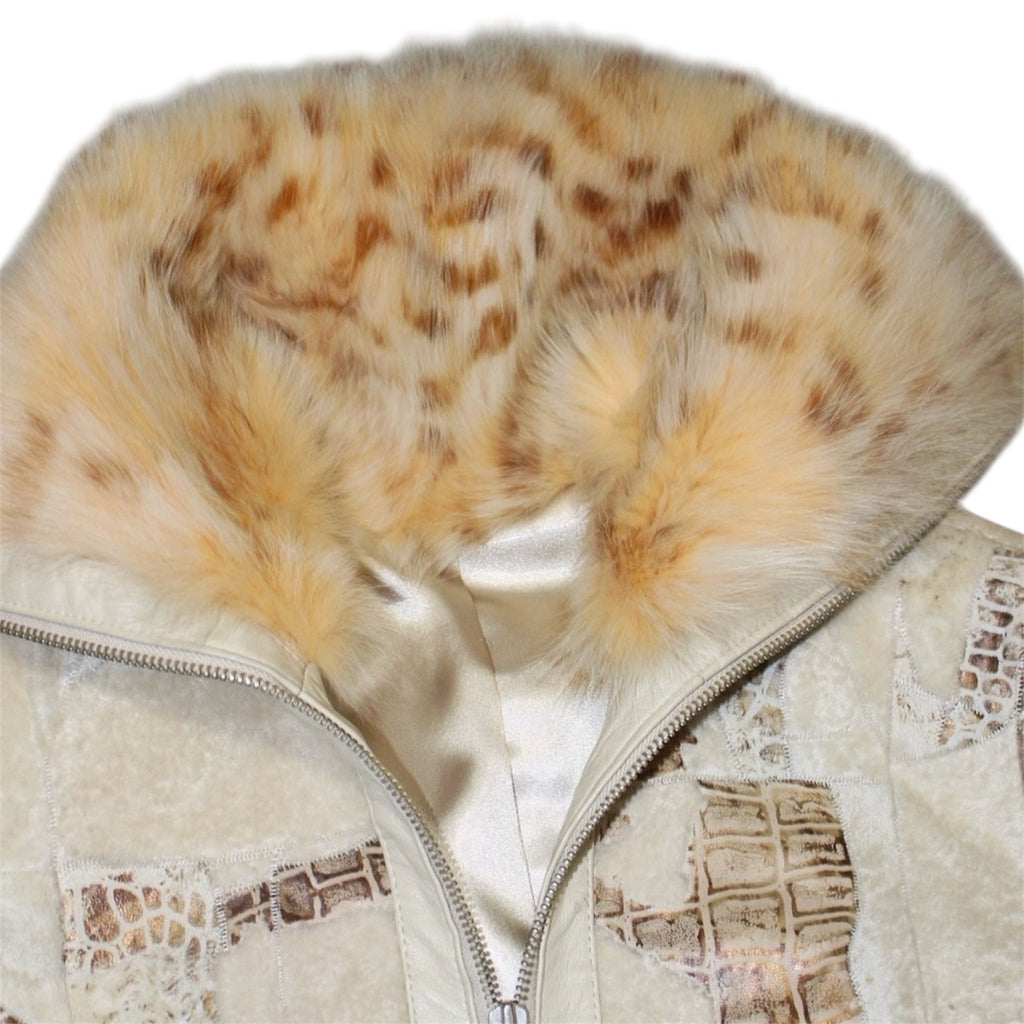 "VINTAGE" fur neck pattern jacket