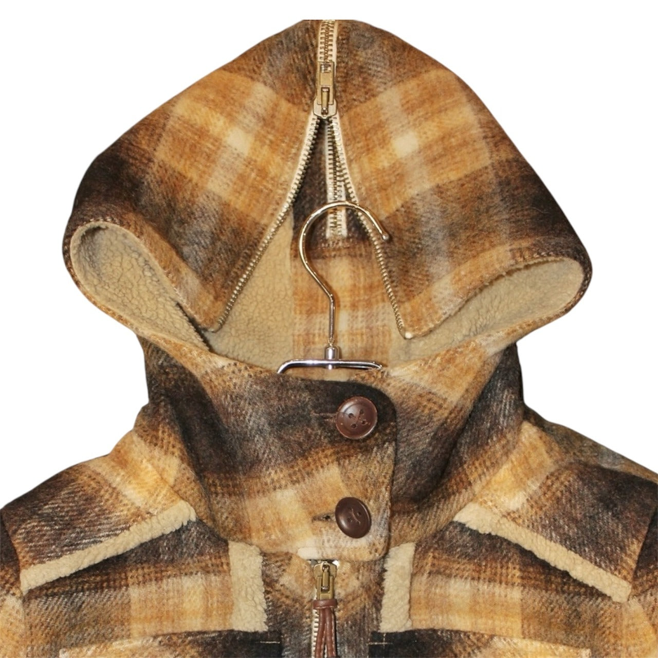 "VINTAGE" hooded checked jacket