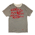 "FUCK×RAYZ" checkered logo t-shirt