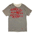 "FUCK×RAYZ" checkered logo t-shirt