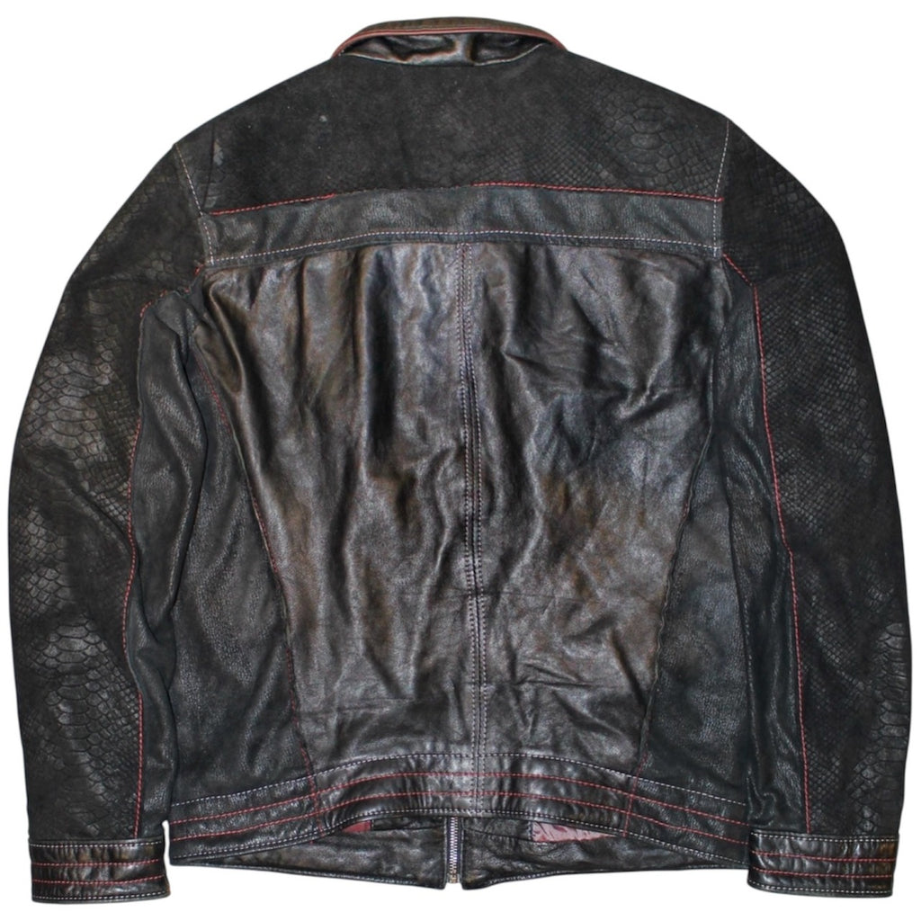 "VINTAGE" red stitched leather jacket