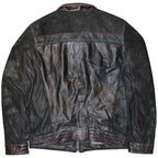 "VINTAGE" red stitched leather jacket