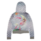 "DREAMS" double sided print zip up reversible hoodie