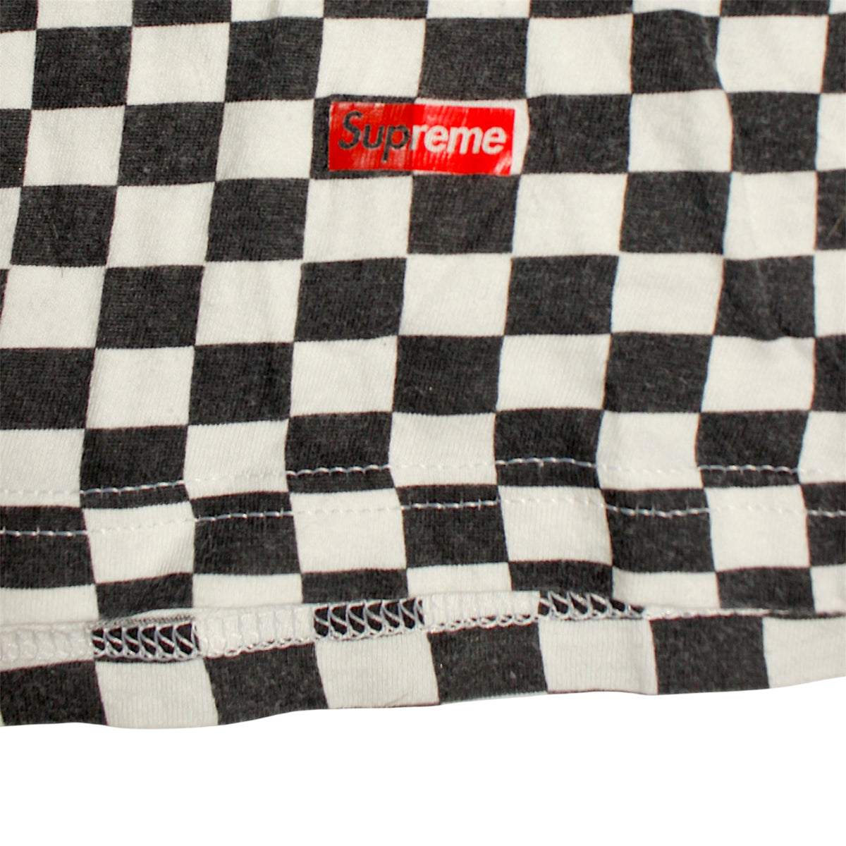 "FUCK×RAYZ" checkered logo t-shirt