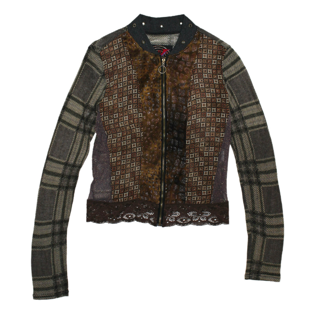 "WOOXOOM" power net zip up made in paris