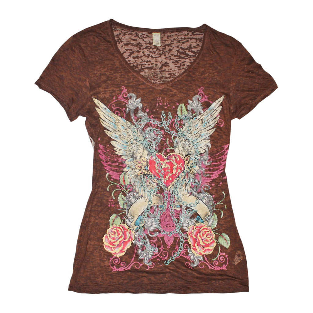 "Vintage" faux layered long-sleeved shirt