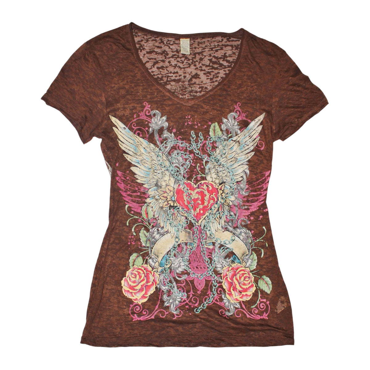 "Vintage" faux layered long-sleeved shirt