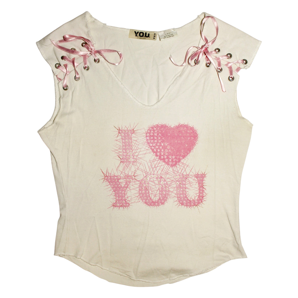 "I ♡ YOU" Ribbon shirt