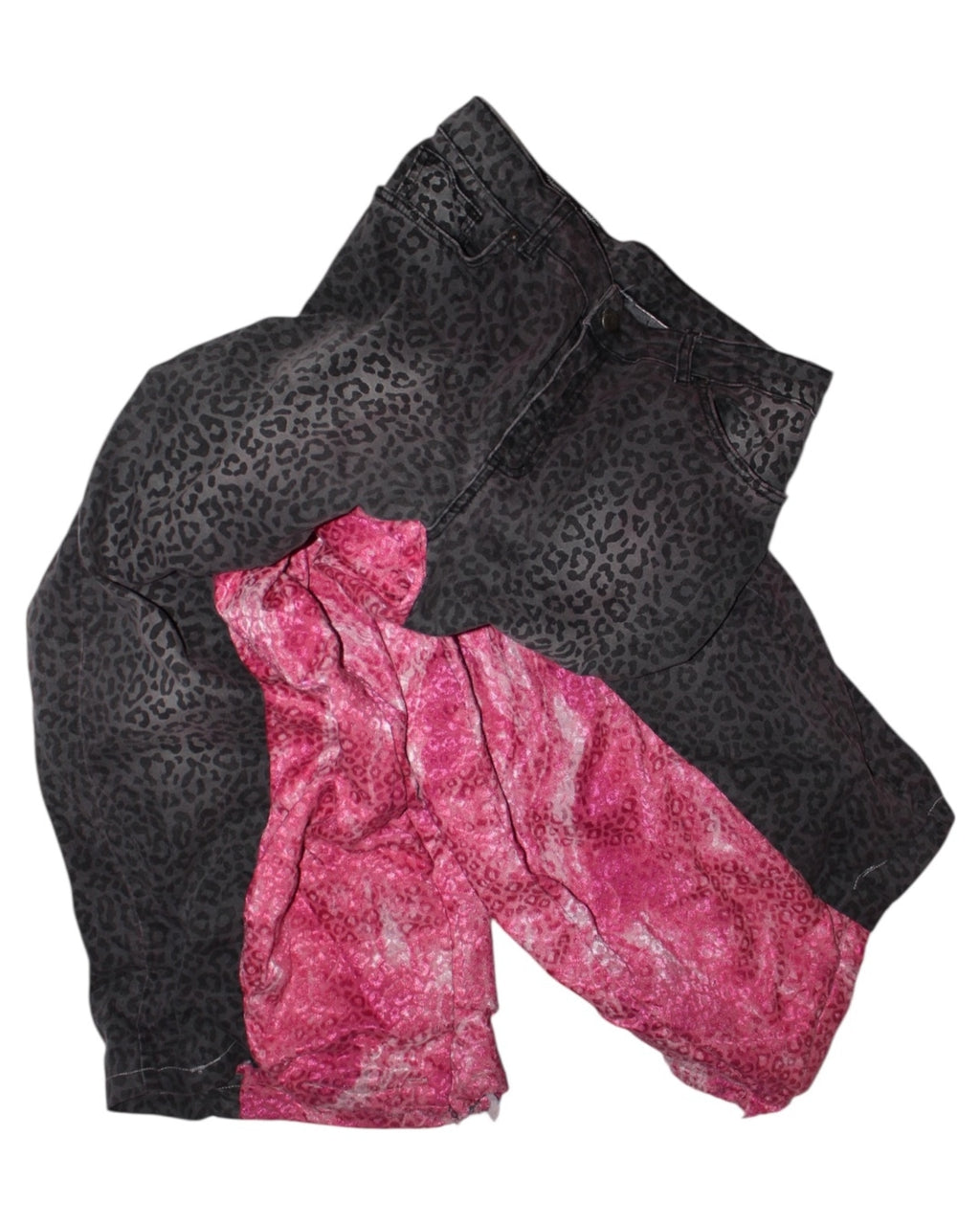 "REALITY ROMANCE" CEETAH HUGE DENIM PANTS