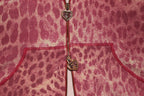 "VINTAGE" Leopard design double zip hoodie