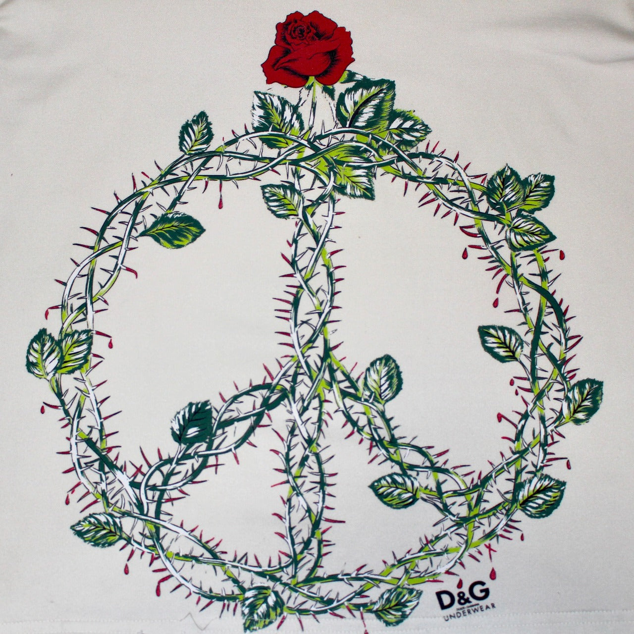 "D&G" print Cropped Length t-shirt