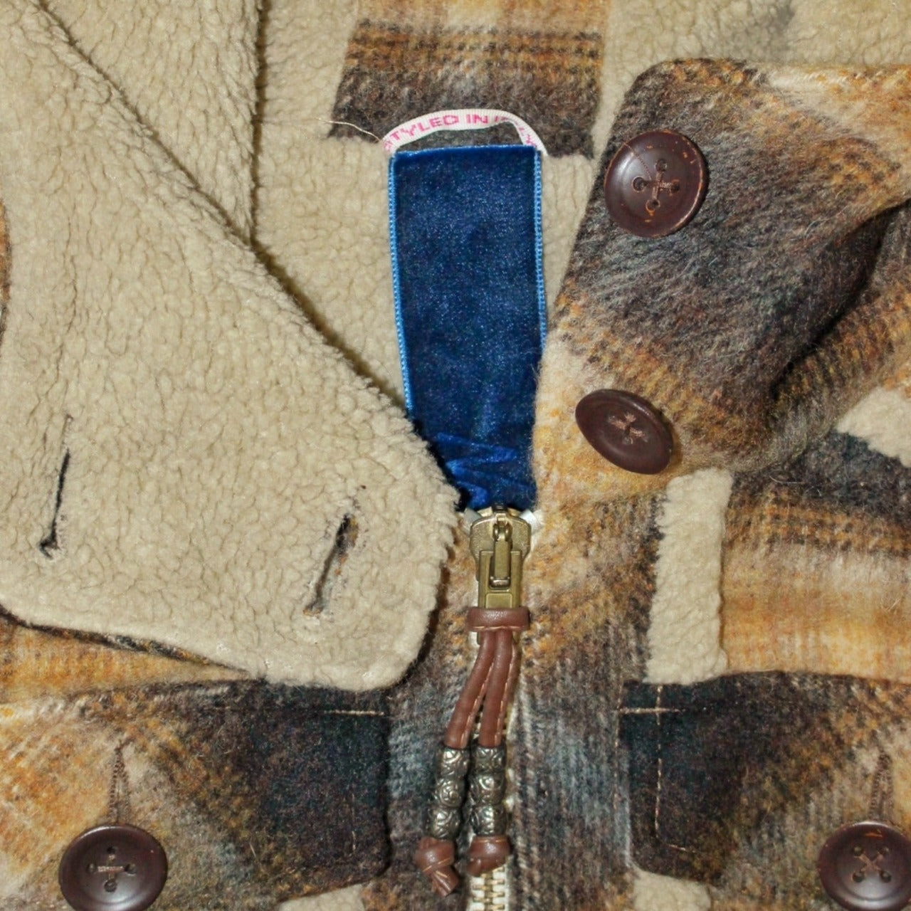 "VINTAGE" hooded checked jacket