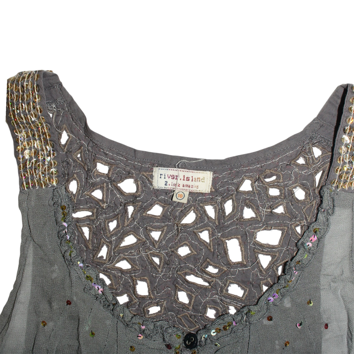 "SEQUINED" lace camisole