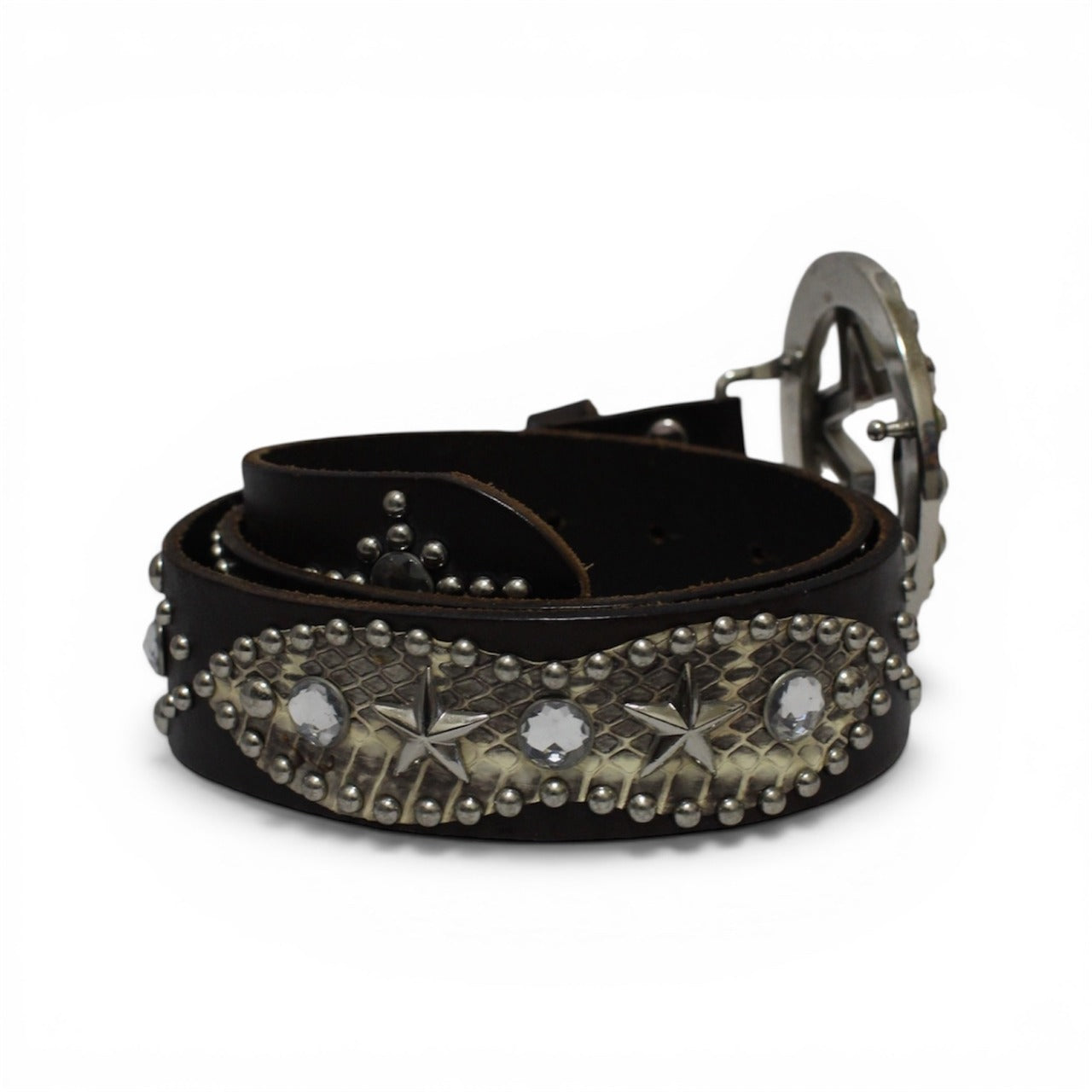 "STAR BUCKLE LEATHER BELT"