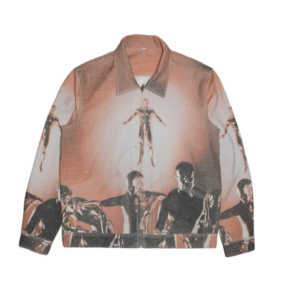 "VINTAGE" all-over print zip-up jacket
