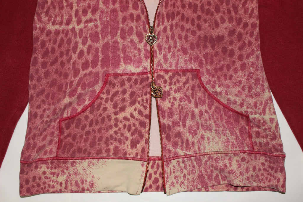 "VINTAGE" Leopard design double zip hoodie