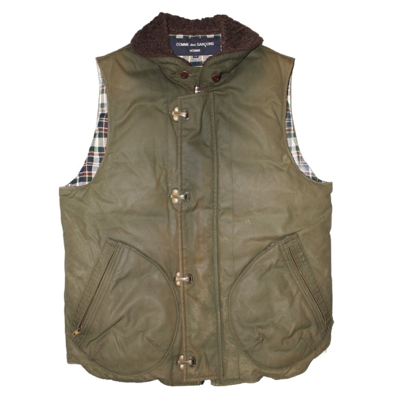 "Comme des Garçons Homme" Oiled cotton down vest