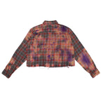 "DAMAGE"paint checkered shirt