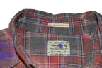 "DAMAGE"paint checkered shirt