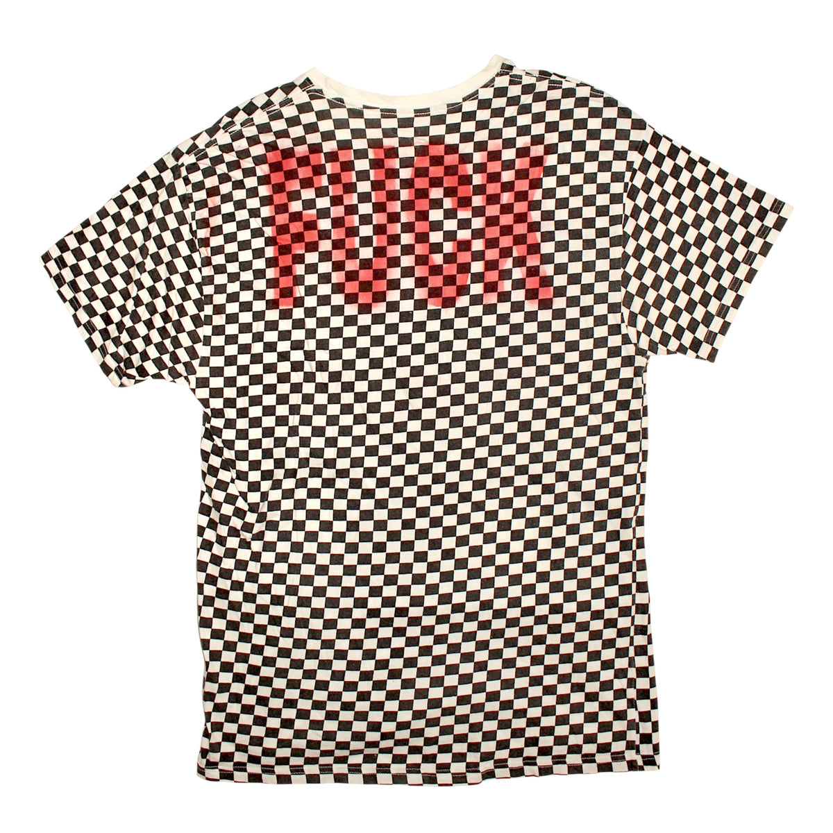 "FUCK×RAYZ" checkered logo t-shirt