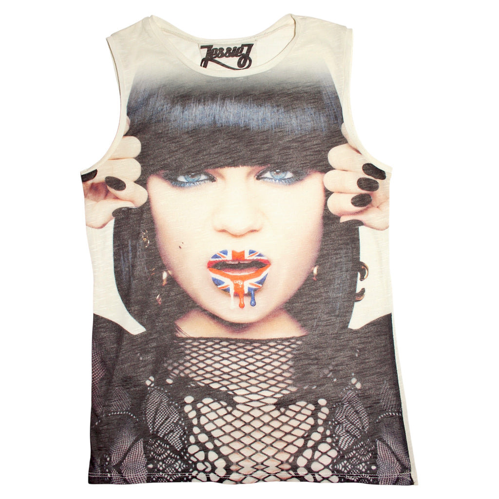"PHOTO" print tank top shirt