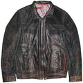 "VINTAGE" red stitched leather jacket