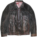 "VINTAGE" red stitched leather jacket